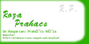 roza prahacs business card